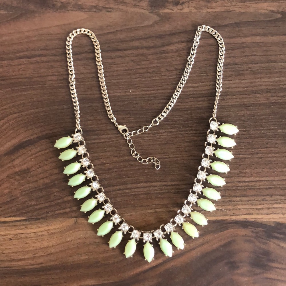 Green Stone Statement Necklace